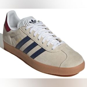 EUC Adidas Gazelle Off-White, Burgundy, Dark Blue